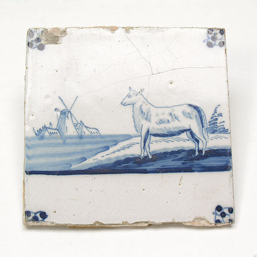 アンティーク雑貨 デルフトタイル 18世紀 オランダ 動物図